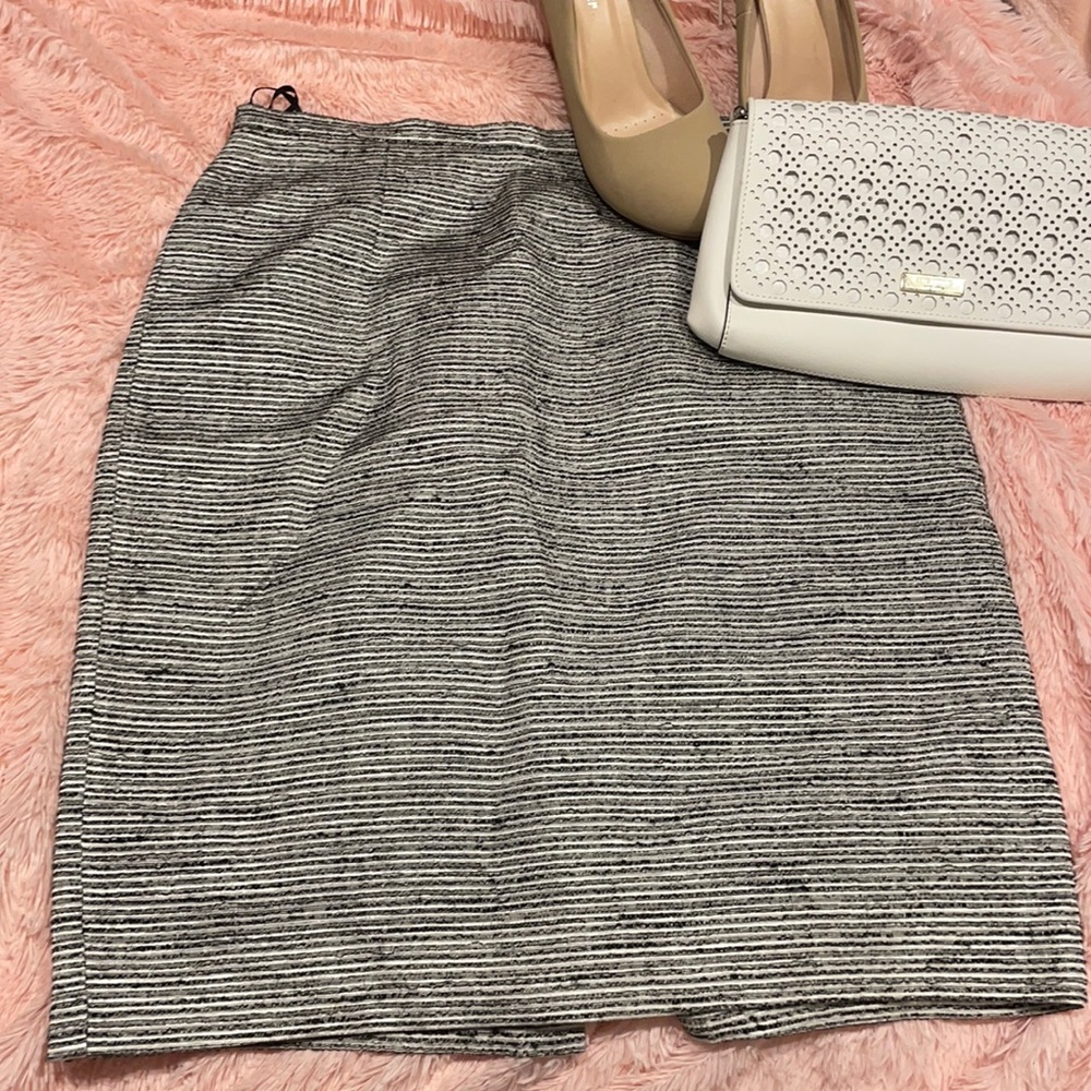 Vintage Anne Klein silver & black midi dress skirt